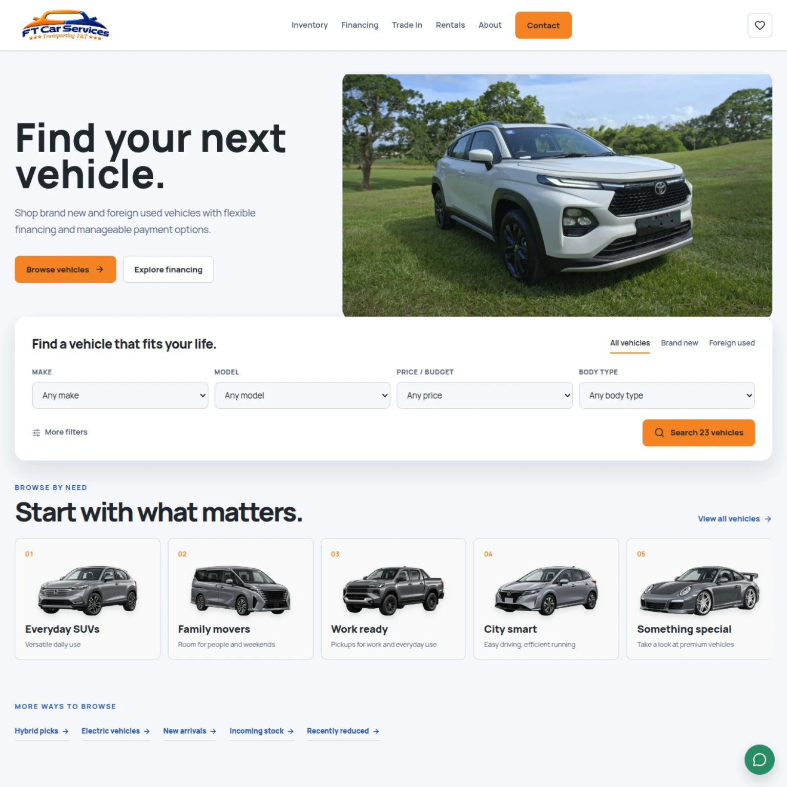 Screenshot of FT Car Services website
