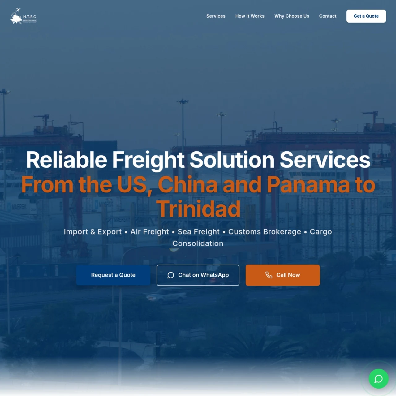 Screenshot of HTFC Solutions website